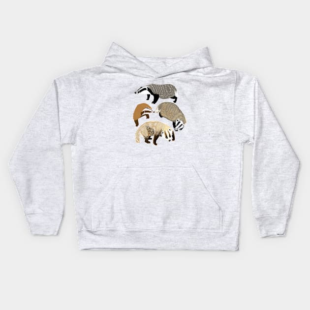 Eurasian Badgers #2 Kids Hoodie by belettelepink